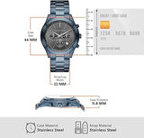 Michael Kors Slim Runway Chronograph Black Dial Blue Steel Strap Watch for Men - MK8918 Authentic Buy Shop Now