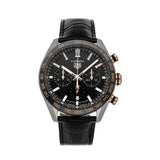 Tag Heuer Carrera Chronograph Black Dial Black Leather Strap Watch for Men - CBN2A5A.FC6481 Authentic Buy Shop Now