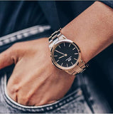 Daniel Wellington Iconic Link Black Dial Rose Gold Steel Strap Watch for Women - DW00100210 Authentic Buy Shop Now