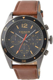Coach Sullivan Chronograph Black Dial Brown Leather Strap Watch for Men - 14602070 Authentic Buy Shop Now