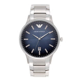 Emporio Armani Renato Quartz Blue Dial Silver Steel Strap Watch For Men - AR11182 Authentic Buy Shop Now