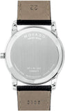 Movado Museum Blue Dial Black Leather Strap Watch For Men - 607013 Authentic Buy Shop Now