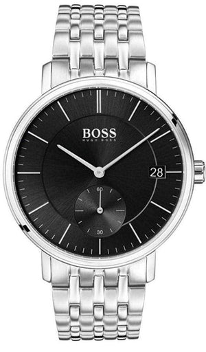 Hugo Boss Corporal Black Dial Silver Mesh Bracelet Watch for Men - 1513641 Authentic Buy Shop Now