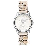 Coach Delancey White Dial Floral White Leather Strap Watch for Women - 14502760 Authentic Buy Shop Now