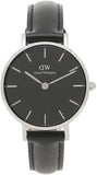 Daniel Wellington Classic Petite Reading Black Dial Black Leather Strap Watch For Women - DW00100235 Authentic Buy Shop Now