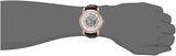 Emporio Armani Meccanico Silver Skeleton Dial Brown Leather Strap Watch For Men - AR1983 Authentic Buy Shop Now