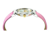 Versace V-Motif Silver Dial Pink Leather Strap Watch for Women - VERE00118 Authentic Buy Shop Now