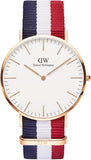 Daniel Wellington Classic Cambridge White Dial Two Tone NATO Strap Watch For Men - DW00100003 Authentic Buy Shop Now