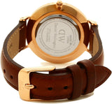 Daniel Wellington Petite St Mawes Black Dial Brown Leather Strap Watch For Women - DW00100169 Authentic Buy Shop Now