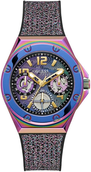 Guess Multifunction Analog Purple Dial Black Rubber Strap Watch For Women - GW0620L4 Authentic Buy Shop Now