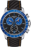 Tissot V8 Alpine Carbon Chronograph Black Dial Black Leather Strap Watch For Men - T106.417.16.201.00 Authentic Buy Shop Now