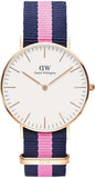 Daniel Wellington Classic Winchester White Dial Three Tone Nylon Strap Watch For Women - DW00100033 Authentic Buy Shop Now
