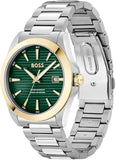 Hugo Boss Strike Green Dial Silver Steel Strap Watch for Men - 1514173 Authentic Buy Shop Now