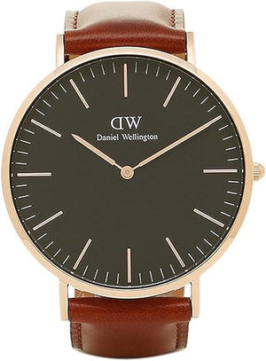 Daniel Wellington Classic St Mawes Black Dial Brown Leather Strap Watch For Men - DW00100124 Authentic Buy Shop Now