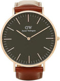 Daniel Wellington Classic St Mawes Black Dial Brown Leather Strap Watch For Men - DW00100124 Authentic Buy Shop Now
