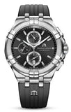 Maurice Lacroix Aikon Chronograph Black Dial Black Leather Strap Watch for Men - AI1018-SS001-330-2 Authentic Buy Shop Now