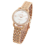 Coach Delancey Mother of Pearl White Dial Rose Gold Steel Strap Watch for Women - 14502479 Authentic Buy Shop Now
