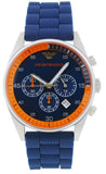 Emporio Armani Chronograph Blue Dial Blue Rubber Strap Watch For Men - AR5864 Authentic Buy Shop Now