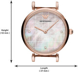 Emporio Armani Gianni T Bar Quartz Mother of Pearl Dial Rose Gold Steel Strap Watch For Women - AR11385 Authentic Buy Shop Now