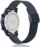 Hugo Boss Navigator Chronograph Blue Dial Blue Mesh Bracelet Watch for Men - 1513538 Authentic Buy Shop Now