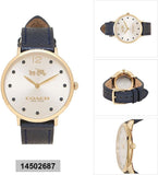 Coach Slim Easton Silver Dial Blue Leather Strap Watch for Women - 14502687 Authentic Buy Shop Now