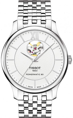 Tissot Tradition Powermatic 80 Open Heart Automatic Watch For Men - T063.907.11.038.00 Authentic Buy Shop Now