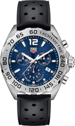 Tag Heuer Formula 1 Chronograph Blue Dial Black Rubber Strap Watch for Men - CAZ101K.FT8024 Authentic Buy Shop Now