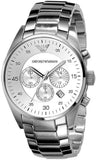 Emporio Armani Sportivo Chronograph Silver Dial Silver Steel Strap Watch For Men - AR5963 Authentic Buy Shop Now