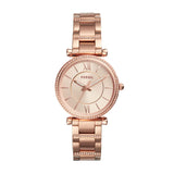 Fossil Carlie Rose Gold Dial Rose Gold Steel Strap Watch for Women - ES4301 Authentic Buy Shop Now