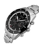 Hugo Boss Santiago Black Dial Silver Steel Strap Watch for Men - 1513862 Authentic Buy Shop Now