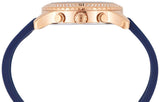 Guess Confetti Diamonds Gold Dial Blue Rubber Strap Watch For Women - W1098L6 Authentic Buy Shop Now