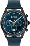 Hugo Boss Pioneer Quartz Blue Dial Blue Leather Strap Watch For Men - 1513711 Authentic Buy Shop Now