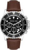 Michael Kors Everest Chronograph Black Dial Brown Leather Strap Watch For Men - MK9054 Authentic Buy Shop Now