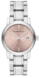 Burberry The City Pink Dial Silver Steel Strap Watch for Women - BU9124 Authentic Buy Shop Now