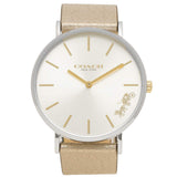Coach Perry White Dial Beige Leather Strap Watch for Women - 14503157 Authentic Buy Shop Now