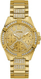Guess Frontier Diamonds Gold Dial Gold Steel Strap Watch For Women - W1156L2 Authentic Buy Shop Now