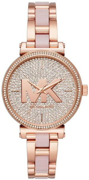 Michael Kors Sofie Quartz Crystals Crystals Rose Gold Dial Rose Gold Steel Strap Watch For Women - MK4336 Authentic Buy Shop Now