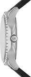 Michael Kors Sage Three-Hand Mother of Pearl White Dial Black Leather Strap Watch for Women - MK4821 Authentic Buy Shop Now