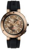 Versace V Extreme Chronograph Brown Tone Dial Black Rubber Strap Watch for Men - VCN030017 Authentic Buy Shop Now