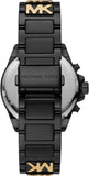 Michael Kors Wren Chronograph Black Dial Two Tone Steel Strap Watch for Women - MK6978 Authentic Buy Shop Now