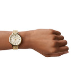 Fossil Jacqueline White Dial Gold Steel Strap Watch for Women - ES3434 Authentic Buy Shop Now