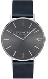 Coach Charles Grey Dial Black Leather Strap Watch for Men - 14602150 Authentic Buy Shop Now
