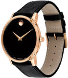 Movado Museum Classic Black Dial Black Leather Strap Watch for Men - 0607196 Authentic Buy Shop Now