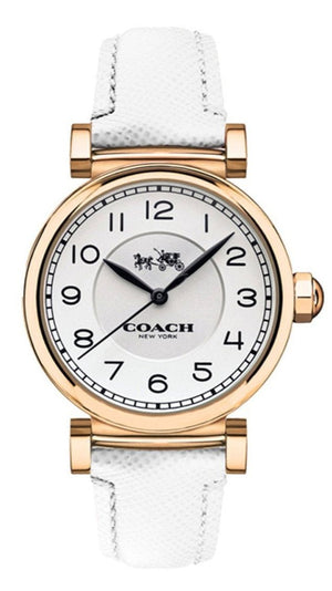 Coach Madison White Dial White Leather Strap Watch for Women - 14502408 Authentic Buy Shop Now