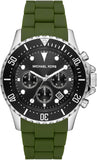 Michael Kors Everest Chronograph Black Dial Green Silicone Strap Watch For Men - MK8981 Authentic Buy Shop Now