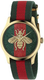 Gucci Le Marche des Merveilles Green & Red Dial Green & Red NATO Strap Unisex Watch - YA126487 Authentic Buy Shop Now