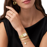 Fossil Raquel Three Hand Date White Dial Gold Steel Strap Watch For Women - ES5220 Authentic Buy Shop Now