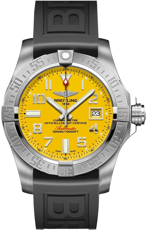 Breitling Avenger II Seawolf Yellow Dial Mens Watch - A1733110/I519/153S Authentic Buy Shop Now