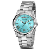 Guess Connoisseur Turquoise Dial Silver Steel Strap Watch for Men - GW0265G11 Authentic Buy Shop Now