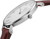 Daniel Wellington Classic Petite St Mawes White Dial Brown Leather Strap Watch For Women - DW00100187 Authentic Buy Shop Now